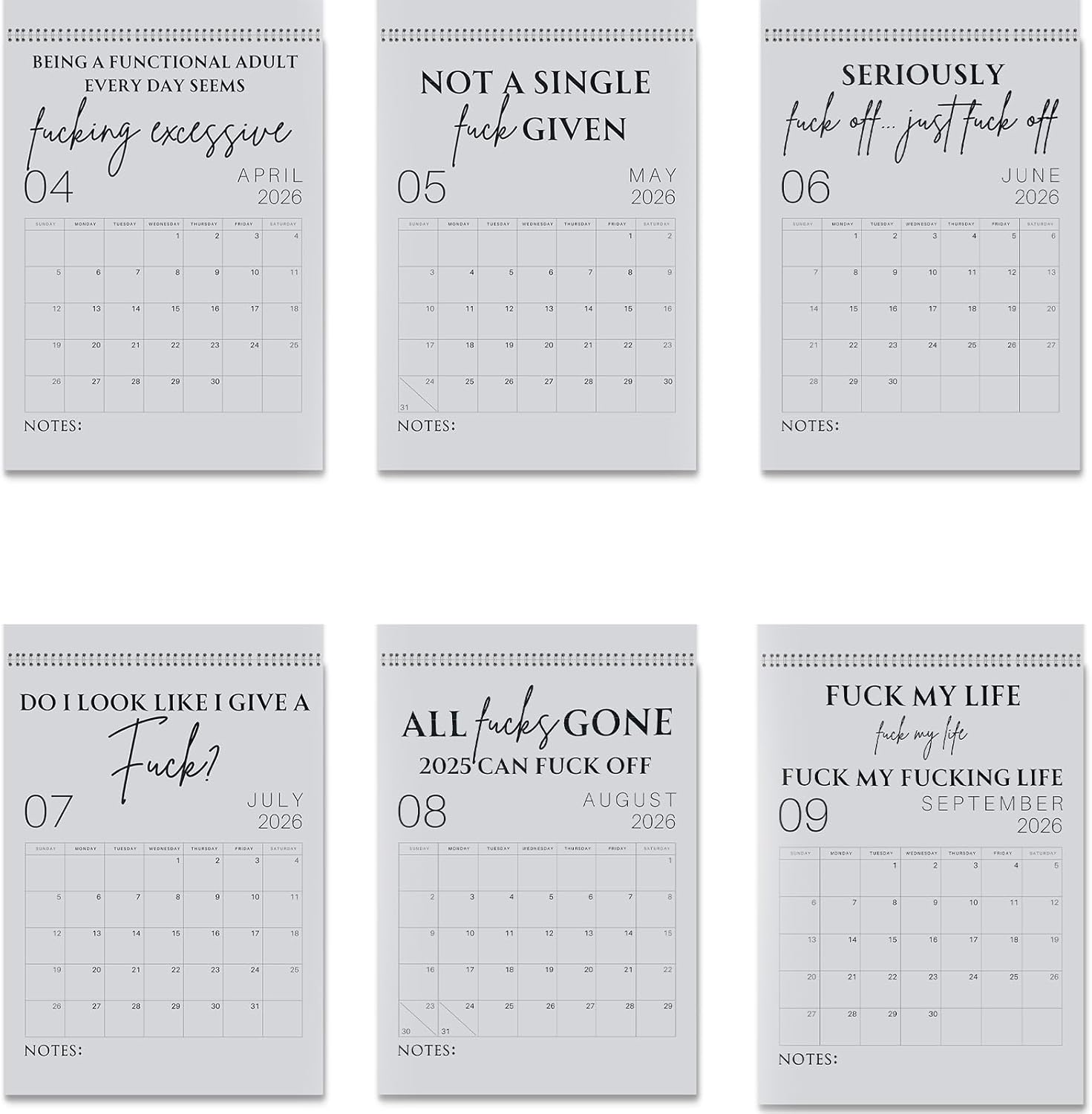 🔥LAST DAY 50% OFF - 😈🗓️The 2026 "F*ck It" Calendar - A Year of Unfiltered Liberation ✨