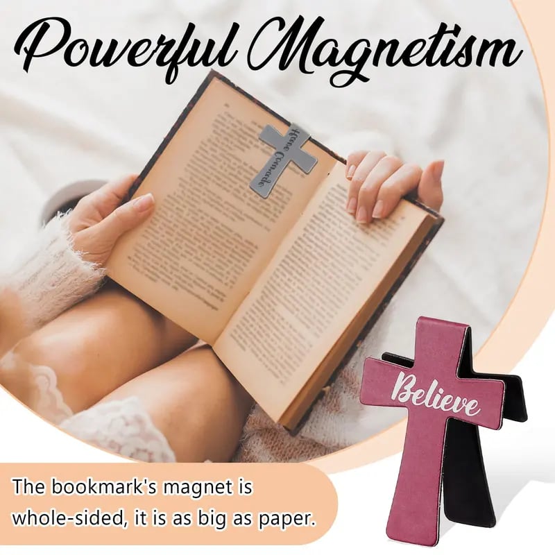 🔥LAST DAY BUY 2 GET 1 FREE📖12 Pcs Magnetic Cross Bookmarks Gifts for Bible Study, Readers, Teachers, Students🌸✝️