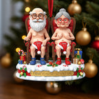 Naughty Old Couple Christmas Ornament - Personalized Gifts For Couple