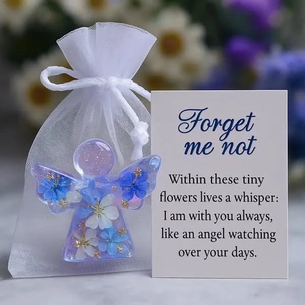 🔥LAST DAY 50% OFF - 🔥Forget Me Not Dried Flower Angel Keepsake - Timeless Gift for Remembrance, Comfort & Hope