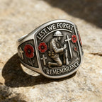 🌹 2026 Remembrance Soldier Ring 💍 Lest We Forget — Honoring the Fallen