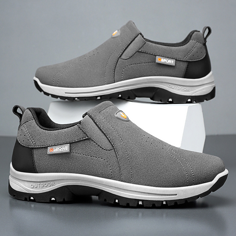 Men's Comfortable Breathable Lightweight Double Layer Waterproof Wide Toe Walking Shoes Orthopedic Shoes