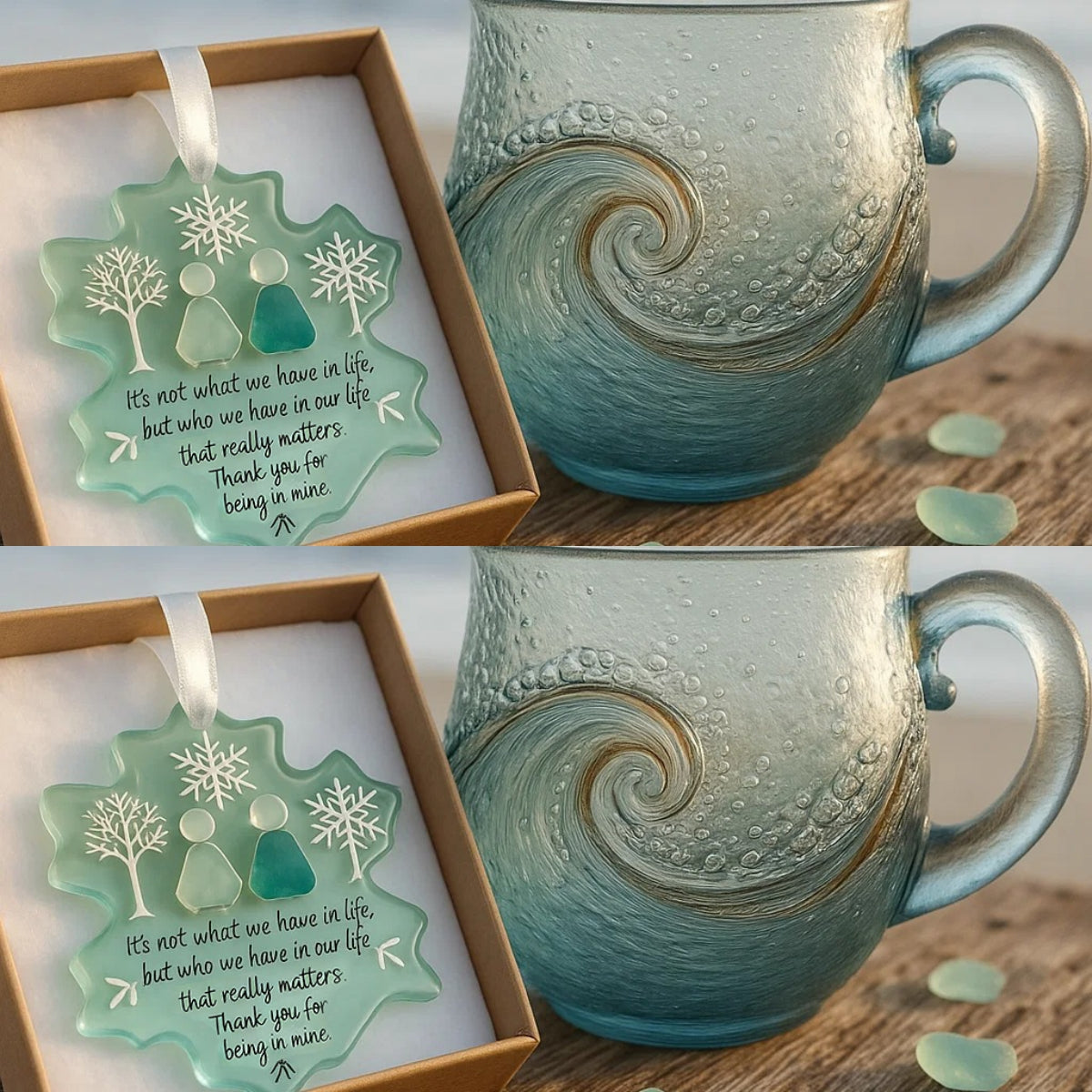 🎄Christmas Best Gifts🔥 Unique Handcrafted Sea Glass Ocean Wave Mug🎁Free Gifts