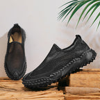 Mens Slip on Canvas Loafers Casual Shoes Sneakers Comfy Walking Slipers Shoes Pain Relief for Men Black Fashion Breathable Loafers