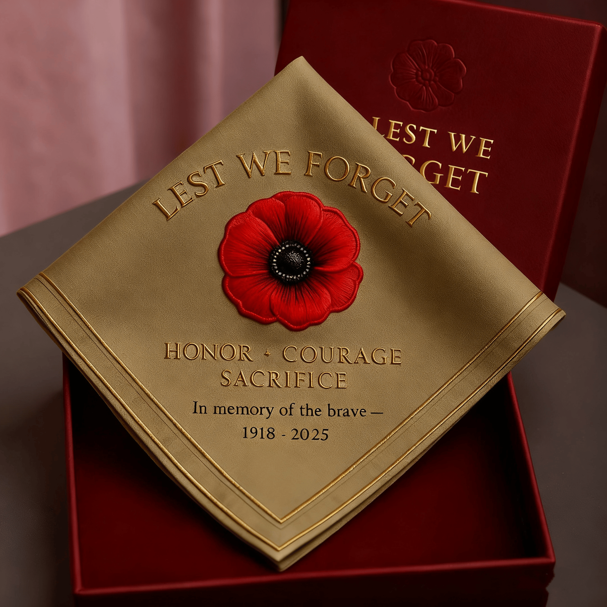 ✨Veterans Day Sale: Save 49%-Lest We Forget Embroidered Handkerchief(✝️Keep Their Memory Alive)