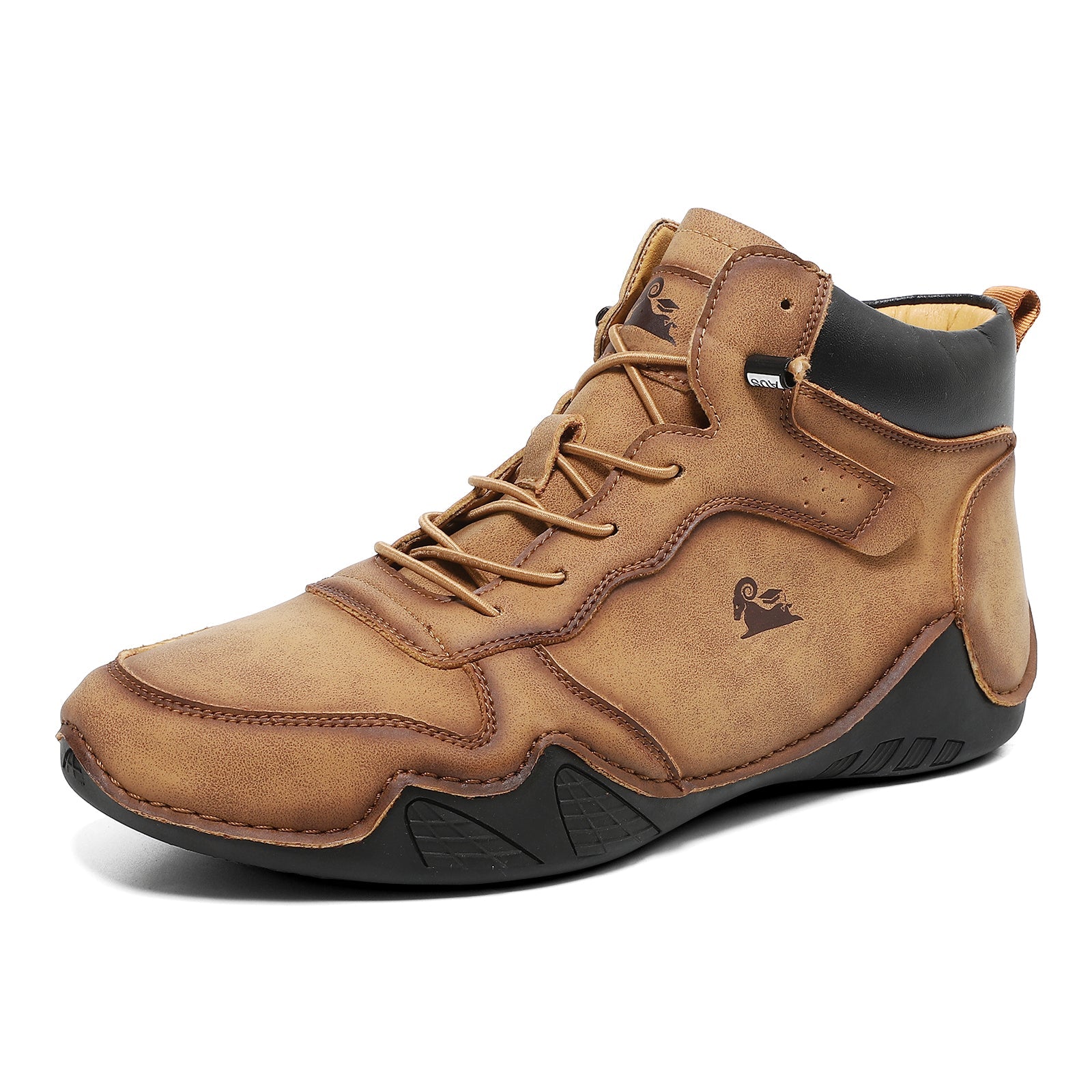 (⏰Last Day 70% OFF🔥) Men’s Mid-Top Leather Boots – Slip-On, Lightweight & Shock-Absorbing for Warehouse Work, Driving & Everyday Comfort, Durable for 3 years