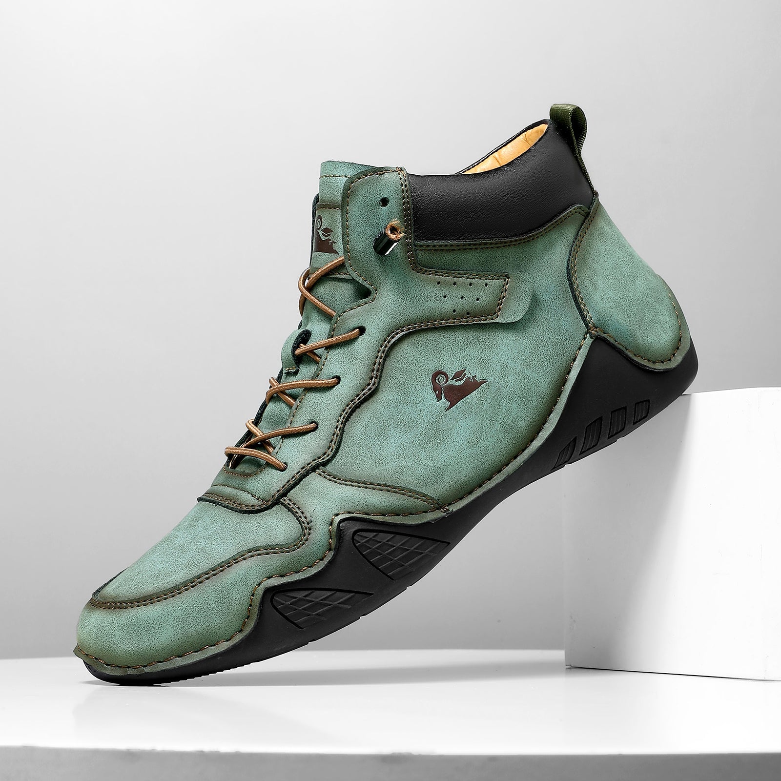 (⏰Last Day 70% OFF🔥) Men’s Mid-Top Leather Boots – Slip-On, Lightweight & Shock-Absorbing for Warehouse Work, Driving & Everyday Comfort, Durable for 3 years