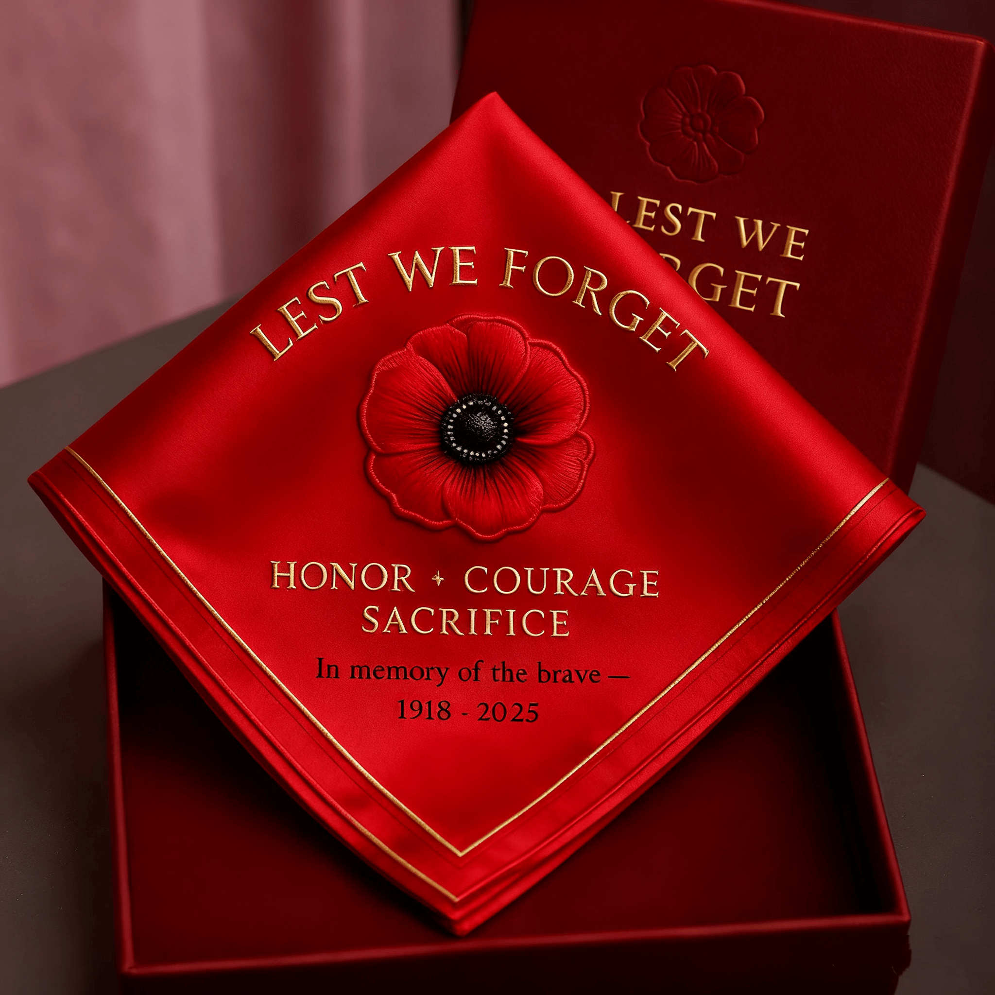 ✨Veterans Day Sale: Save 49%-Lest We Forget Embroidered Handkerchief(✝️Keep Their Memory Alive)