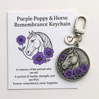 ⚡️Limited Edition🌺🐎Purple Poppy & Horse Remembrance Keychain