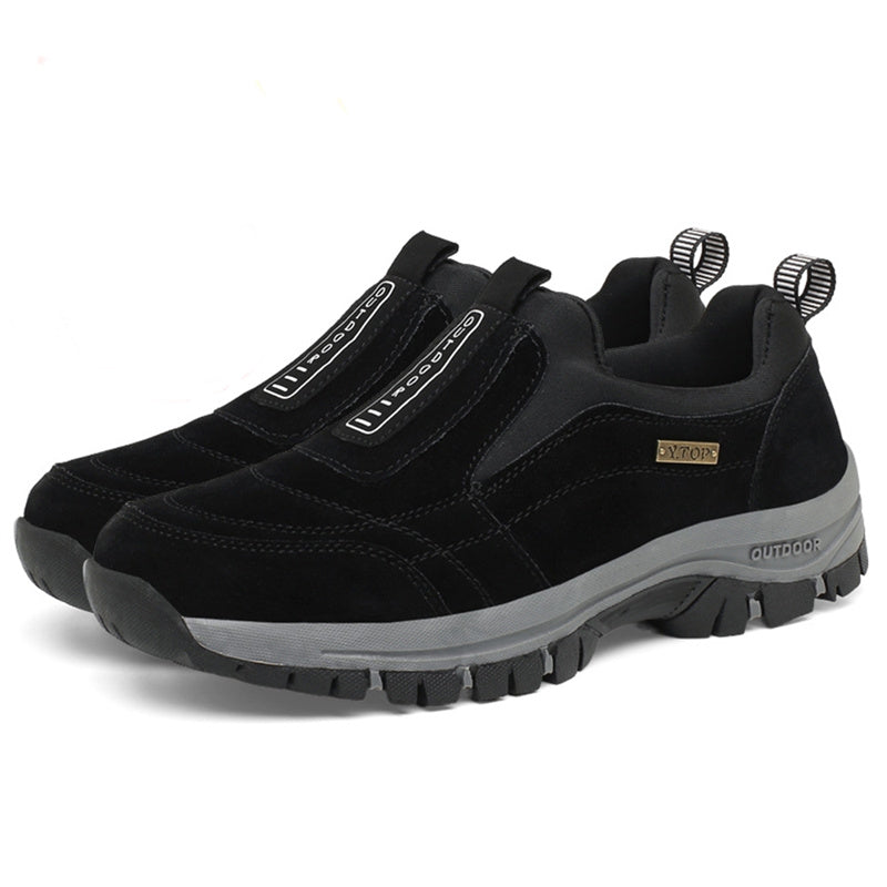 Men's Orthopedic Slip-On Winter Walking Shoes - Fleece-Lined, Waterproof & Anti-Slip Rubber Sole