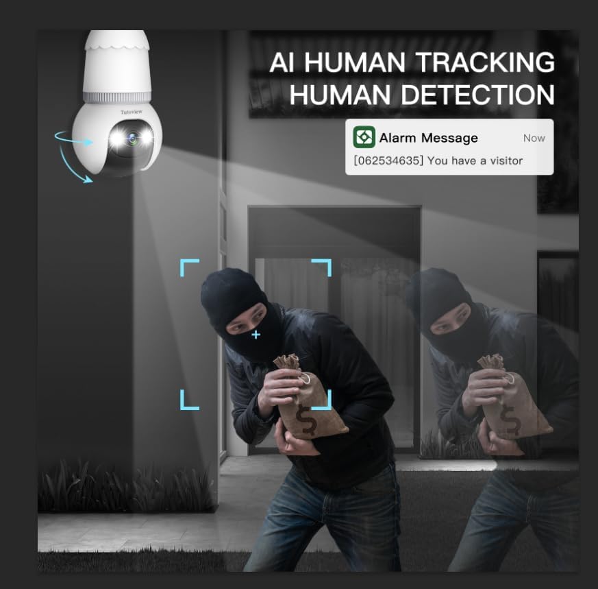 4MP Light Bulb Security Camera 5G&2.4GHz Wireless Outdoor Indoor Camera with Night Vision(Buy 2 Free Shipping)