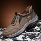 Men's Orthopedic Slip-On Winter Walking Shoes - Fleece-Lined, Waterproof & Anti-Slip Rubber Sole