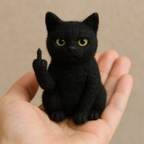 Funny Black Cat Needle Felt