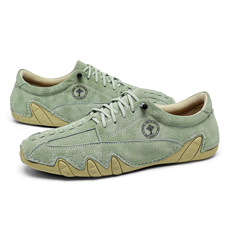 (⏰NOW ON: 53% OFF Independence Day Sale! 🔥)Mens Casual Shoes Summer Breathable Sneakers Loafers Walking Shoes Hand Made Lace-Up Leather Dress Flats Shoes for Driving Business Working Office