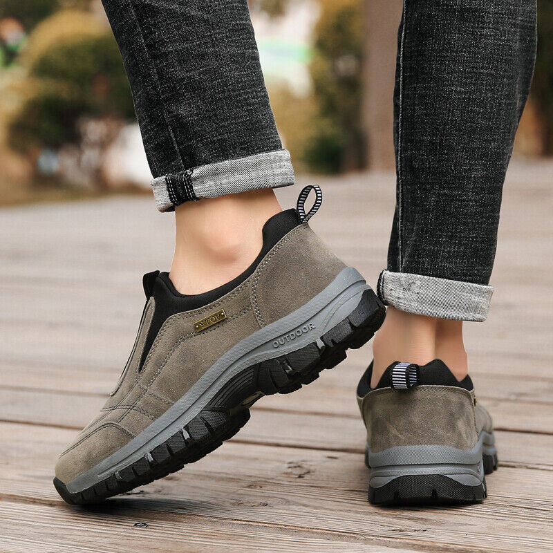 Men's Orthopedic Slip-On Winter Walking Shoes - Fleece-Lined, Waterproof & Anti-Slip Rubber Sole