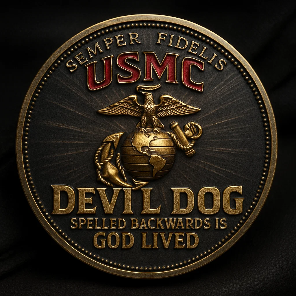 🦅 USMC “Devil Dog – Guided by Faith” Commemorative Coin 🇺🇸
