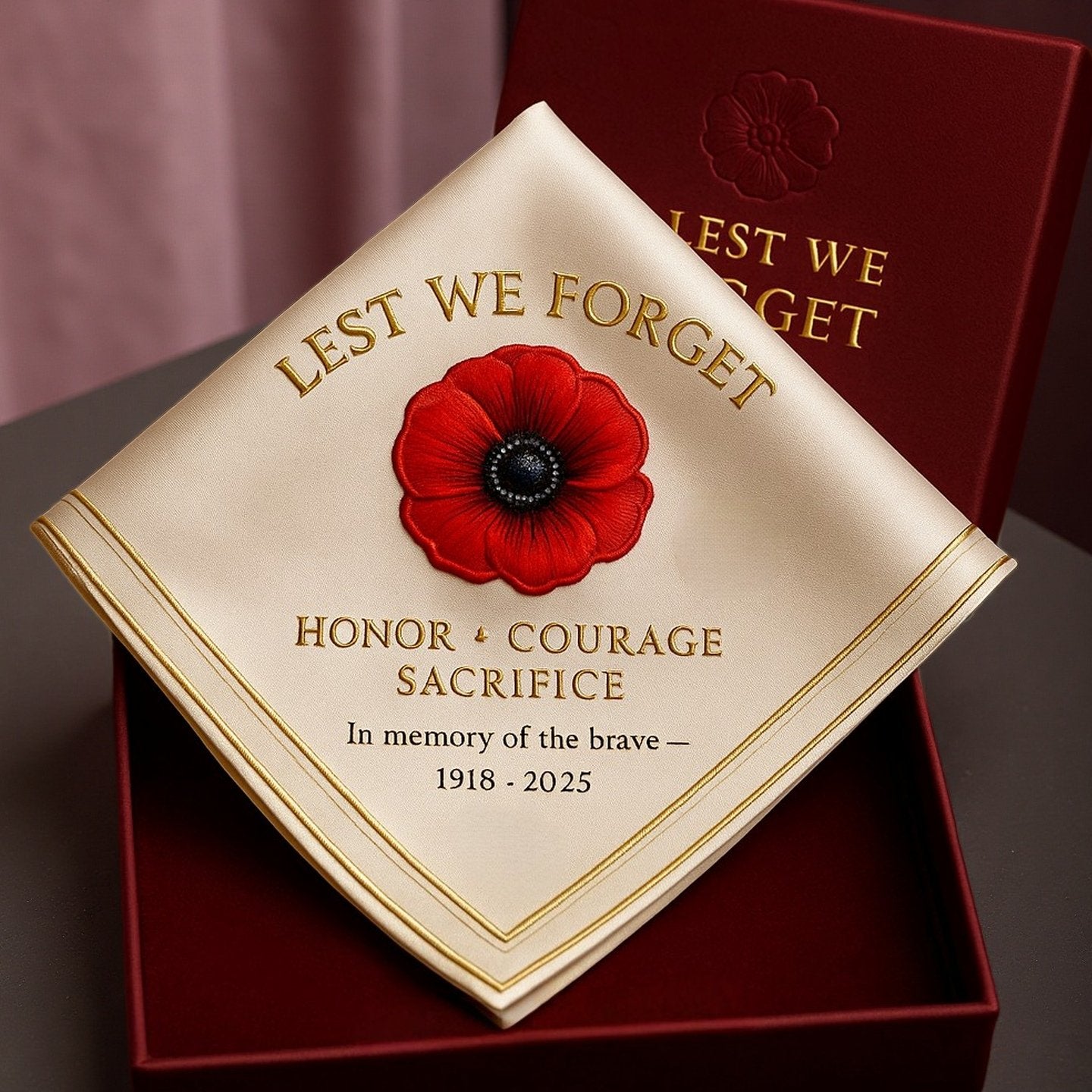 ✨Veterans Day Sale: Save 49%-Lest We Forget Embroidered Handkerchief(✝️Keep Their Memory Alive)