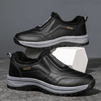 Men's Orthopedic Slip-On Winter Walking Shoes - Fleece-Lined, Waterproof & Anti-Slip Rubber Sole