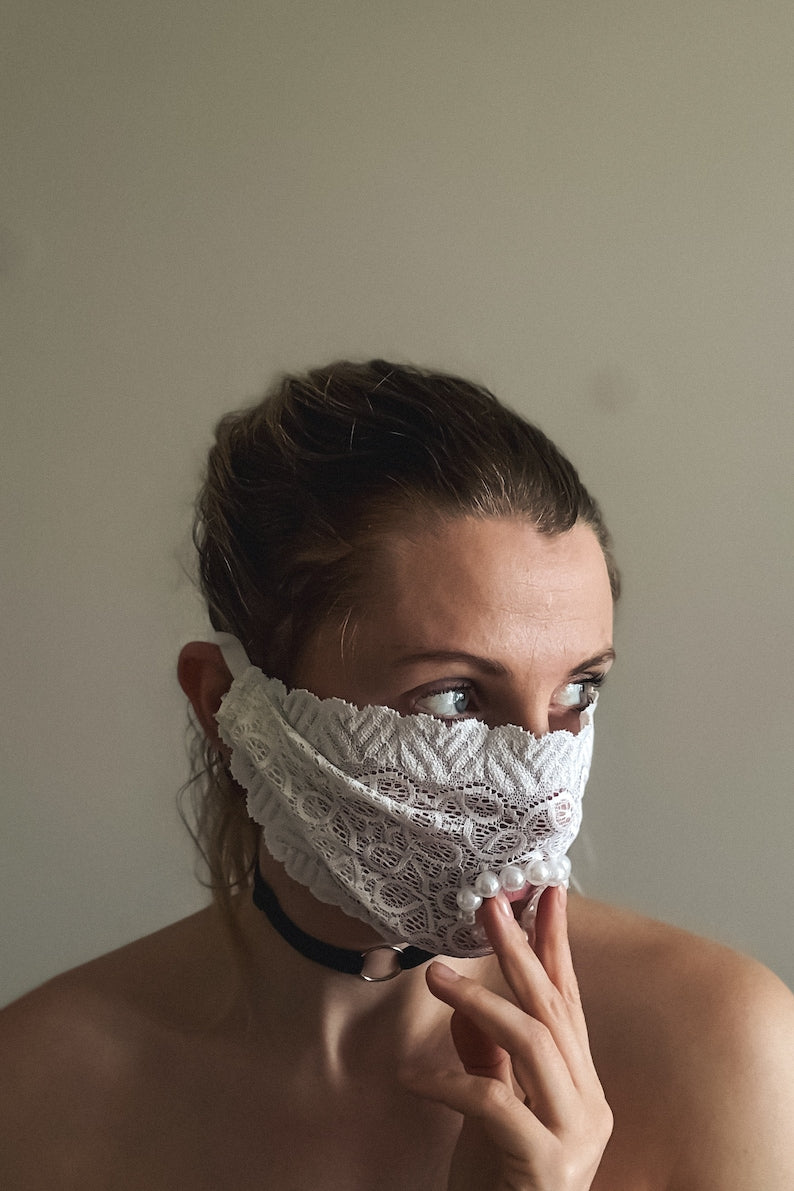 Fetish Blindfold mask with beads - Sexy Eyes mask 162