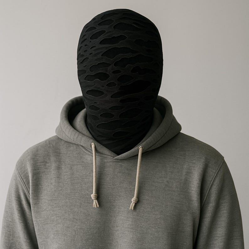 Textured Full Face Mask – Breathable Fabric Cosplay & Costume Accessory