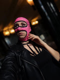 Pink floral lace full-face mask 168